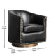 Black |#| Classic Club Style Chair with 360° Swivel Base and Nail Trim - Black LeatherSoft