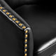 Black |#| Classic Club Style Chair with 360° Swivel Base and Nail Trim - Black LeatherSoft