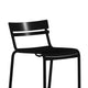 Black |#| Modern Commercial Grade 2 Slat Indoor/Outdoor Steel Bar Stool in Black