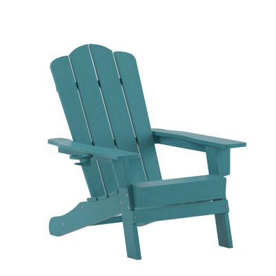 Newport Adirondack Chair with Cup Holder, Weather Resistant HDPE Adirondack Chair