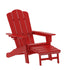 Newport HDPE Adirondack Chair with Cup Holder and Pull Out Ottoman, All-Weather HDPE Indoor/Outdoor Lounge Chair