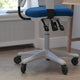 Blue Mesh/White Frame |#| Mid-Back Ergonomic Multifunction Mesh Chair with Polyurethane Wheels-Blue