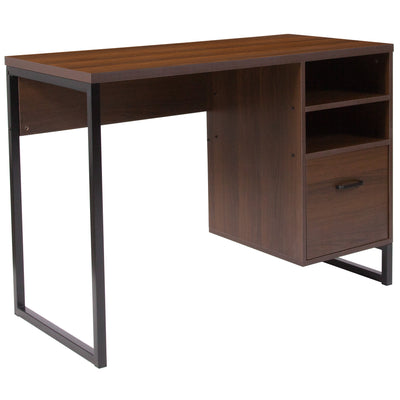 Northbrook Wood Grain Finish Computer Desk with Metal Frame