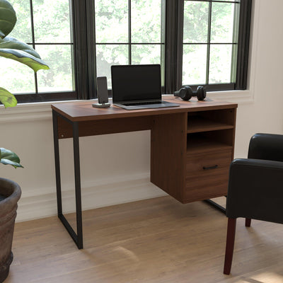 Northbrook Wood Grain Finish Computer Desk with Metal Frame