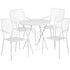 Oia Commercial Grade 30" Round Indoor-Outdoor Steel Folding Patio Table Set with 4 Square Back Chairs