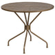 Gold |#| 35.25inch Round Gold Indoor-Outdoor Steel Patio Table Set w/ 4 Square Back Chairs