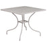 Oia Commercial Grade 35.5" Square Indoor-Outdoor Steel Patio Table with Umbrella Hole