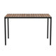 Teak |#| 30inch x 48inch All-Weather Faux Teak Patio Dining Table with Steel Frame - Seats 4