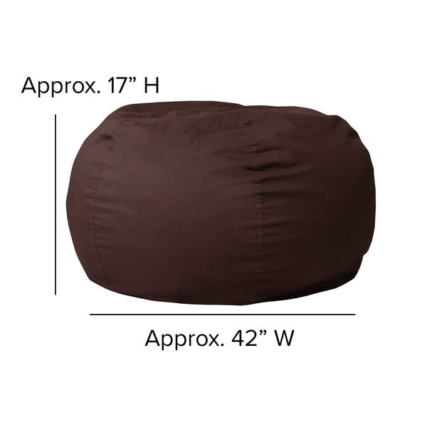 Brown |#| Oversized Solid Brown Refillable Bean Bag Chair for All Ages