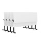 White Top/Black Frame |#| Commercial Nesting Flip Training Table with Steel Frame and T-Legs in White/Blk