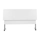 White Top/Gray Frame |#| Commercial Nesting Flip Training Table with Steel Frame and T-Legs in White/Gray