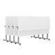 White Top/Gray Frame |#| Commercial Nesting Flip Training Table with Steel Frame and T-Legs in White/Gray
