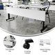 White Top/Black Frame |#| Commercial Nesting Flip Training Table with Steel Frame and T-Legs in White/Blk