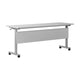Gray Top/Gray Frame |#| Commercial Nesting Flip Training Table with Steel Frame and T-Legs in Gray