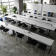 Gray Top/Black Frame |#| Commercial Nesting Flip Training Table with Steel Frame and T-Legs in Gray/Black