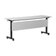 Gray Top/Black Frame |#| Commercial Nesting Flip Training Table with Steel Frame and T-Legs in Gray/Black