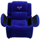 Blue Microfiber |#| Personalized Deluxe Padded Blue Microfiber Kids Recliner with Storage Arms