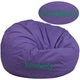 Purple |#| Embossed Oversized Solid Purple Refillable Bean Bag Chair for Kids and Adults