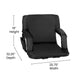 Black |#| Backpack Reclining Padded Stadium Chairs with Armrests & Storge Pockets in Black