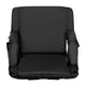 Black |#| Backpack Reclining Padded Stadium Chairs with Armrests & Storge Pockets in Black