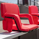 Red |#| Backpack Reclining Padded Stadium Chairs with Armrests & Storge Pockets in Red