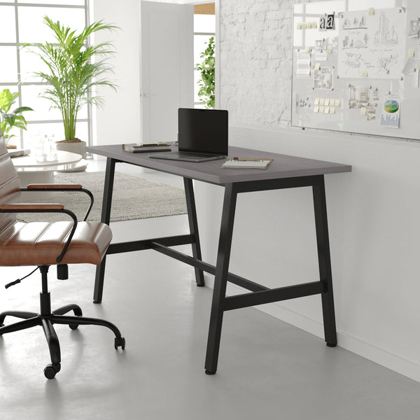 Gray Oak |#| Commercial 48x24 Conference Table with Laminate Top and A-Frame Base - Gray Oak