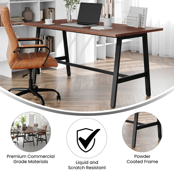 Walnut |#| Commercial 60x30 Conference Table with Laminate Top and A-Frame Base - Walnut