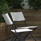 Black/White |#| 2PC Black and White Indoor/Outdoor PE Rattan Folding French Bistro Chairs