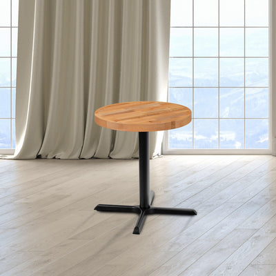 Round Butcher Block Style Table Top - View 2