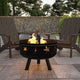 29inch Round Wood Burning Star and Moon Firepit with Mesh Spark Screen