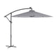 Gray |#| Commercial 10 FT Solar 32 LED Light Cantilever Umbrella with Crank and Tilt-Gray