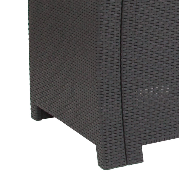 Dark Gray |#| Dark Gray Faux Rattan Chair with All-Weather Light Gray Cushion - Patio Chair