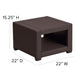 Chocolate Brown Faux Rattan End Table - Outdoor Accent Table - Patio Table