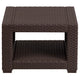 Chocolate Brown Faux Rattan End Table - Outdoor Accent Table - Patio Table