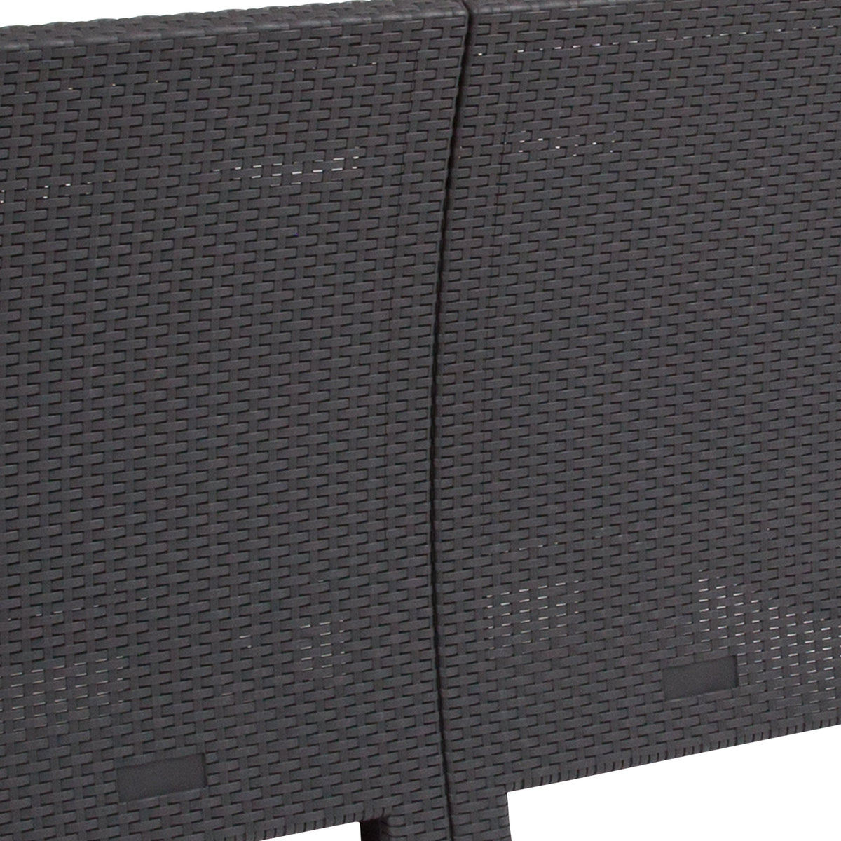 Dark Gray |#| Dk Gray Faux Rattan Loveseat with All-Weather Light Gray Cushions - Patio Chair