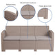 Light Gray |#| Light Gray Faux Rattan Sofa with All-Weather Light Gray Cushions - Patio Chair