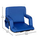 Blue |#| 2 Pack Reclining Blue Backpack Padded Stadium Chairs-Armrests & Storge Pockets