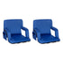 Set of 2 Portable Lightweight Reclining Stadium Chairs with Armrests, Padded Back & Seat - Storage Pockets & Backpack Straps