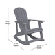 Gray |#| Set of 2 Poly Resin Adirondack Rocking Chairs with 1 Side Table in Gray