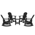 Set of 4 Savannah All-Weather Poly Resin Wood Adirondack Rocking Chairs with Side Table