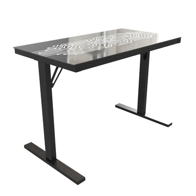 Shan 43" Commercial Grade Gaming Desk with LED Lights, Tempered Glass Desktop, Home or Office Computer Table, Steel Frame with LED Light Remote - View 1