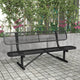 Black |#| Commercial Grade 6' Expanded Mesh Metal Outdoor Bench with Backrest in Black