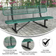 Green |#| Commercial Grade 6' Expanded Mesh Metal Outdoor Bench with Anchors in Green