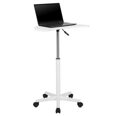 Sit to Stand Mobile Laptop Computer Desk - Portable Rolling Standing Desk