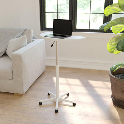 Sit to Stand Mobile Laptop Computer Desk - Portable Rolling Standing Desk - View 2