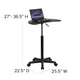 Black |#| Black Sit to Stand Mobile Laptop Computer Desk with Dual Wheel Casters