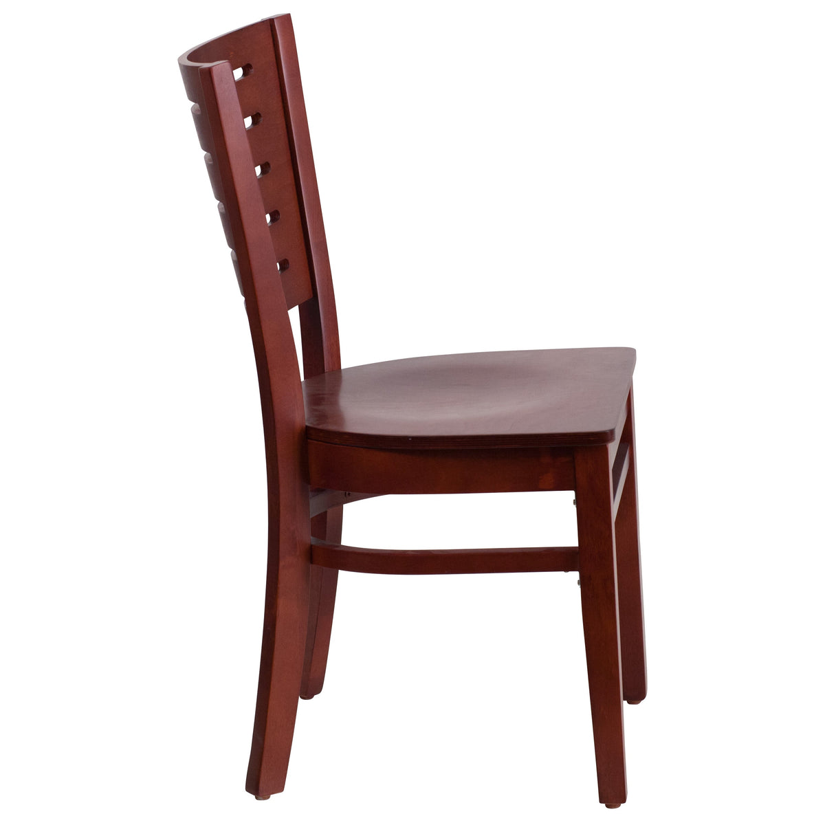 Mahogany Wood Seat/Mahogany Wood Frame |#| Slat Back Mahogany Wood Restaurant Chair - Hospitality Seating