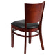Black Vinyl Seat/Mahogany Wood Frame |#| Solid Back Mahogany Wood Restaurant Chair - Black Vinyl Seat