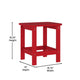 Red |#| 3pc Commercial Indoor/Outdoor Adirondack Set with 2 Loungers, Side Table in Red