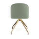 Sage Faux Leather/Polished Brass Frame |#| Faux Leather Upholstered Stationary Swivel Home Office Chair -Sage/PolishedBrass